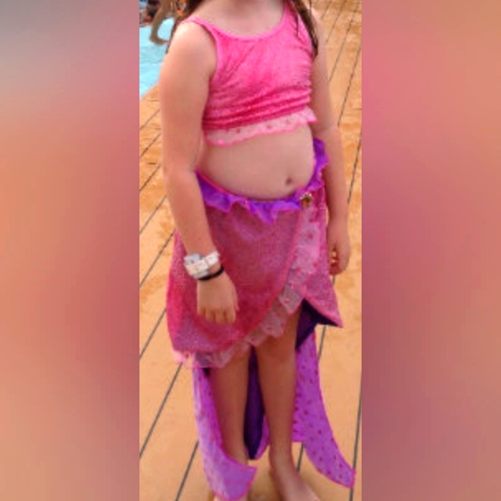 Disney Cruise Line 3 Piece Mermaid Girls Bathing Suit 14